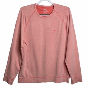 Tommy Bahama‎ Men's Tobago Bay Crew Neck Raglan Sweatshirt Salmon Pink L